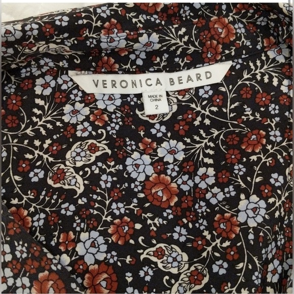 ✨ VERONICA BEARD Naomi Long-Sleeve Floral Silk Blend Fall Dress - Picture 3 of 4